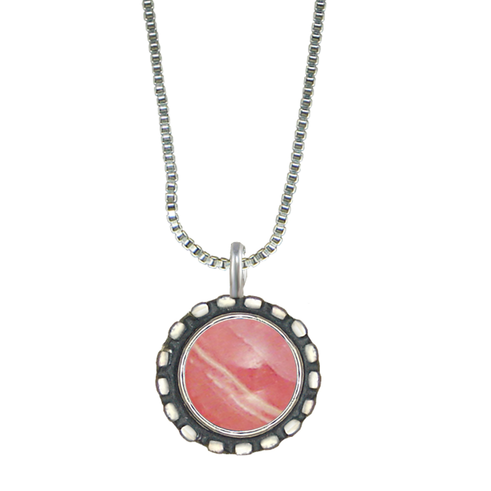 Sterling Silver Little Rhodocrosite Pendant Necklace Sterling Silver Little Rhodocrosite Pendant Necklace
